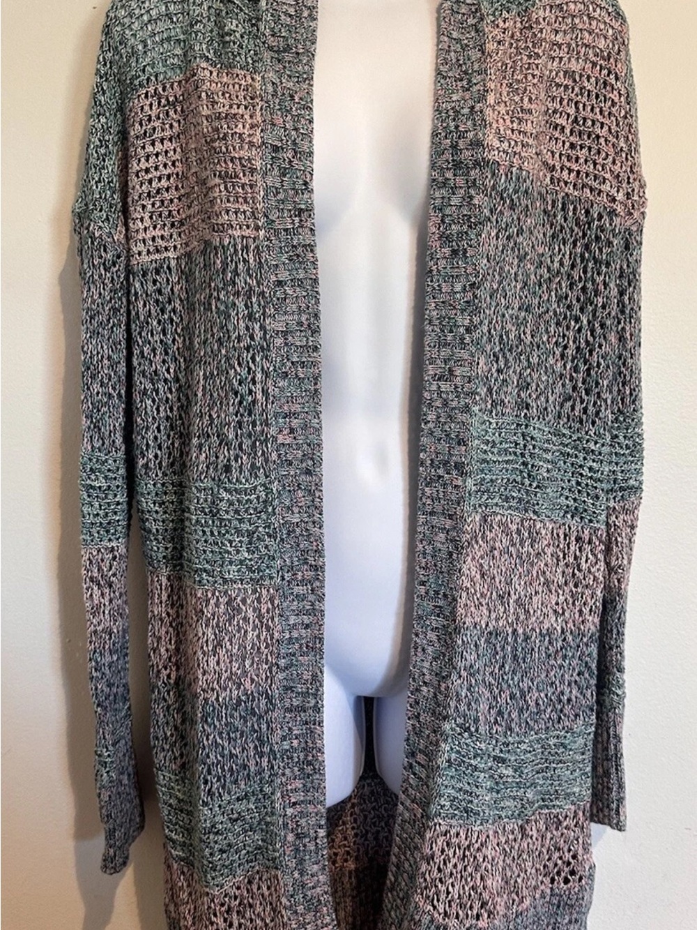 GAP Open-Front Cardigan in Dusty Pink and Sage